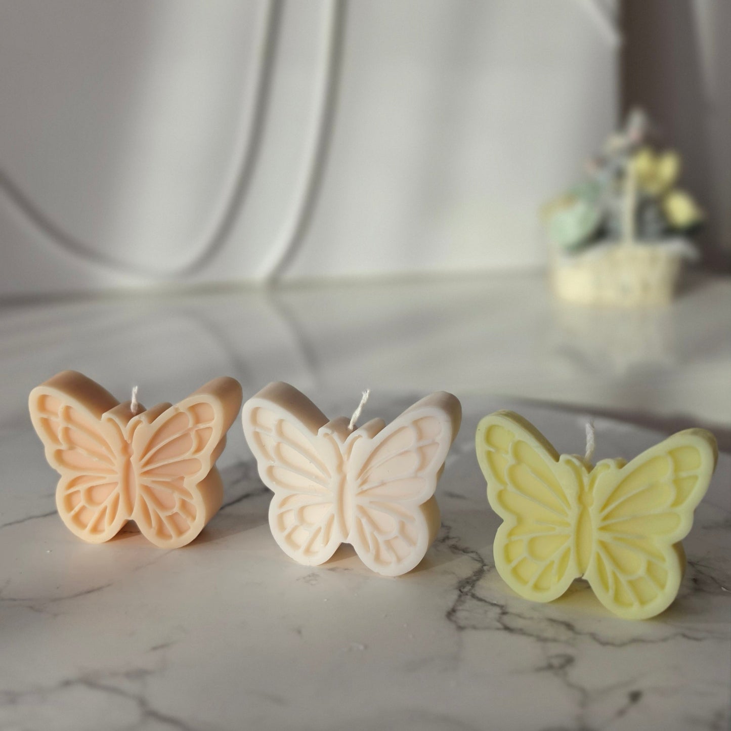 Handgefertiges Sojakerze Schmetterling
