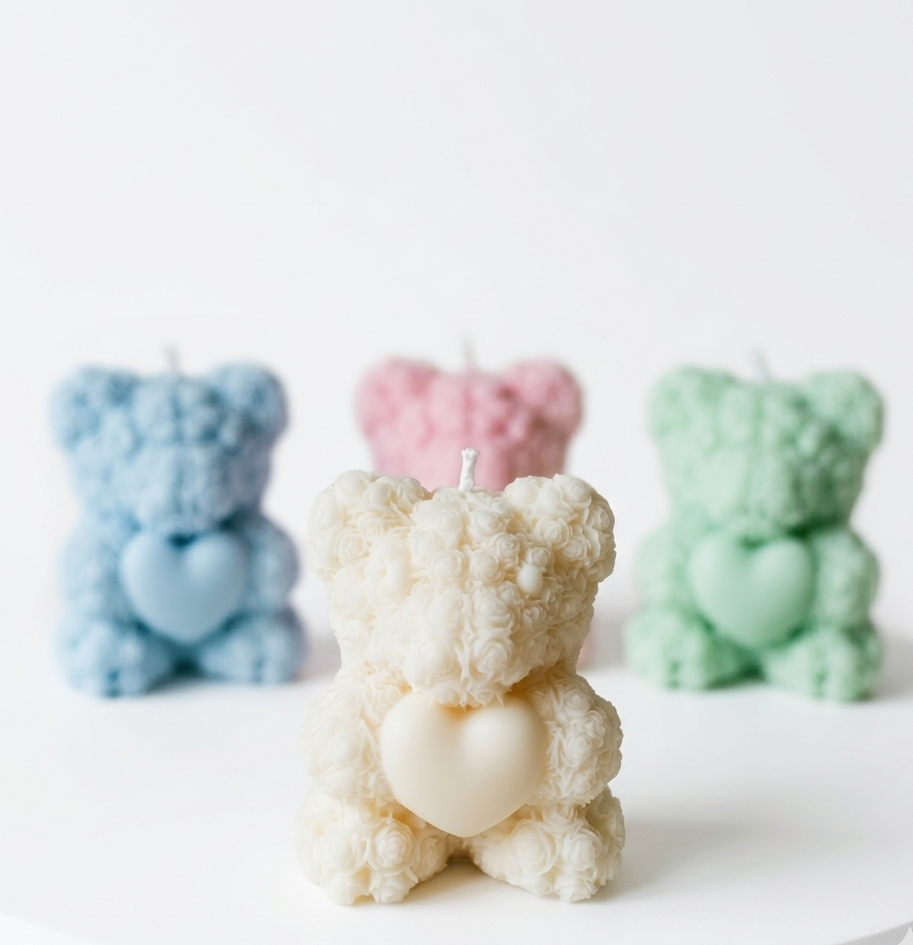 Kerze Flori Teddy aus Sojawachs