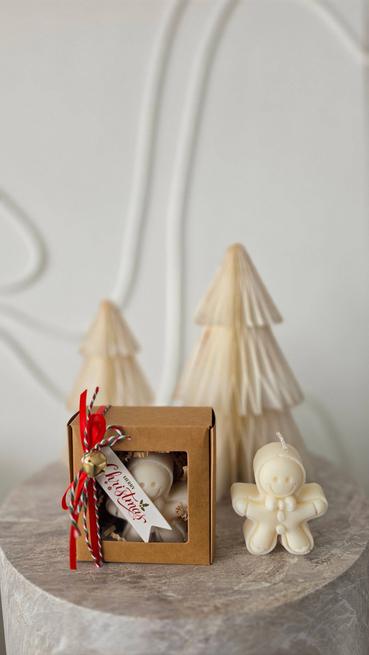 Lebkuchenmännchen Kerze  Set Weihnachten