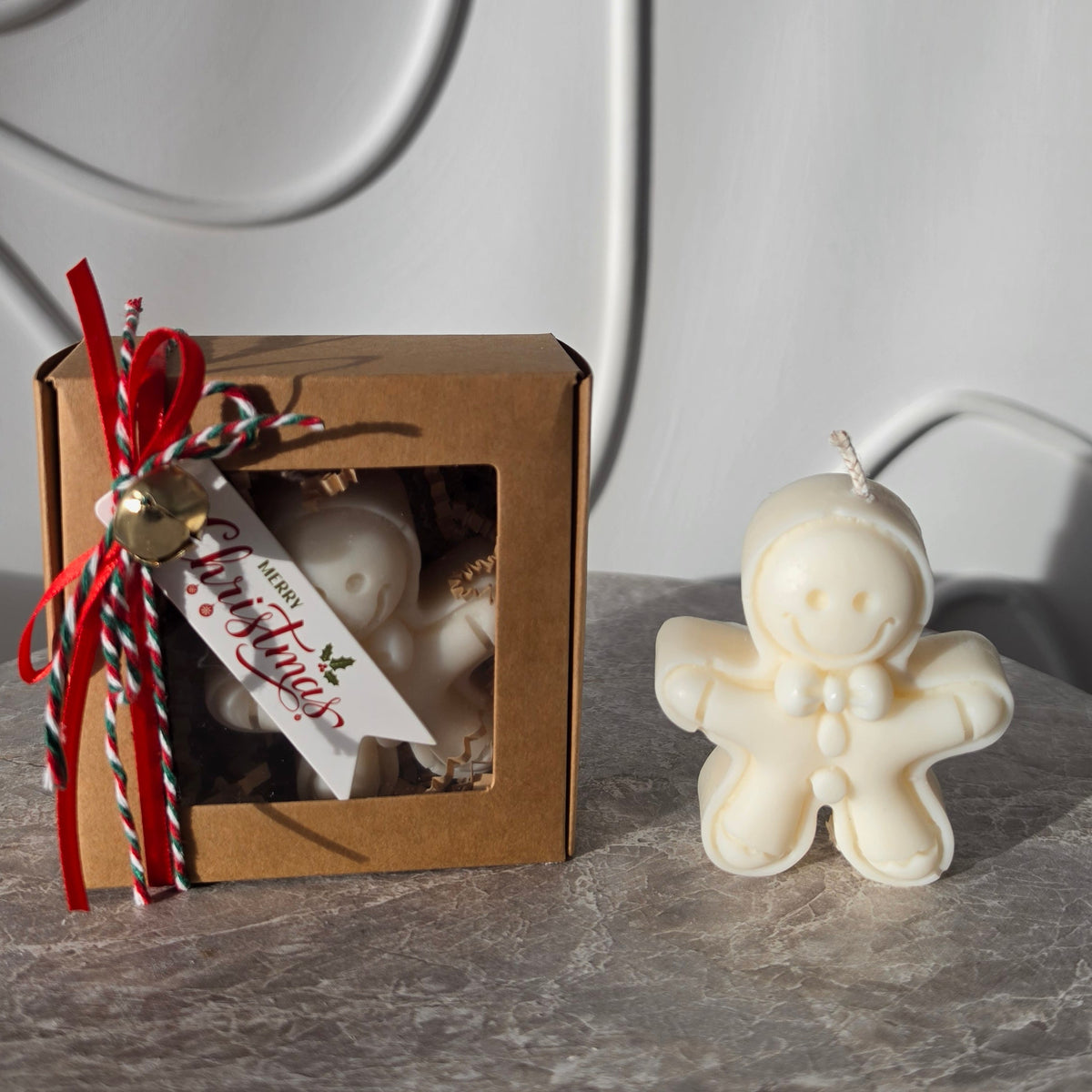 Lebkuchenmännchen Kerze  Set Weihnachten